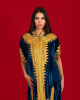 French velvet abaya with gold patterns