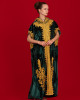 French velvet abaya with gold patterns