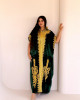 French velvet abaya with gold patterns