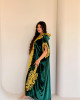French velvet abaya with gold patterns