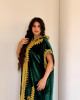 French velvet abaya with gold patterns