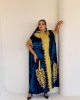 French velvet abaya with gold patterns