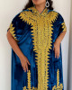 French velvet abaya with gold patterns