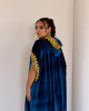 French velvet abaya with gold patterns