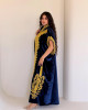 French velvet abaya with gold patterns
