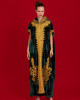 French velvet abaya with gold patterns