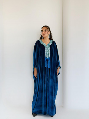 Luxurious Velvet Abaya in Royal Colors