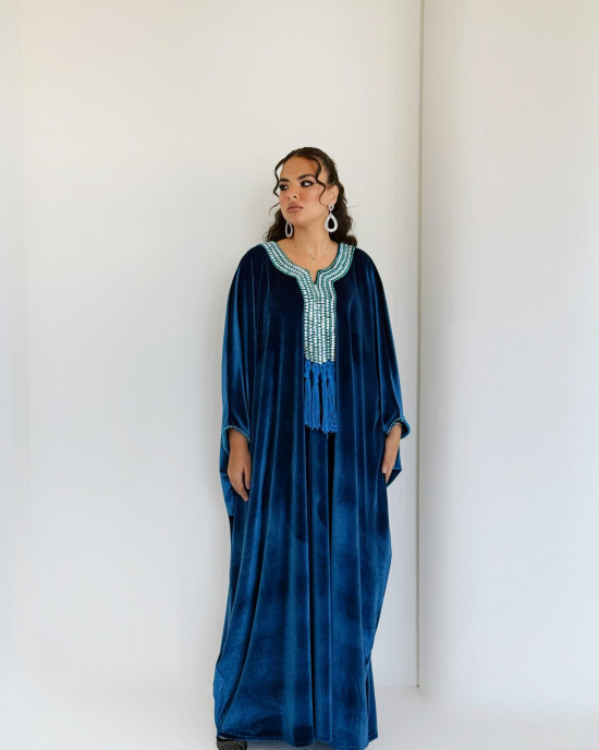 Luxurious Velvet Abaya in Royal Colors