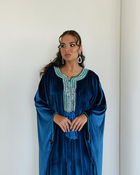 Luxurious Velvet Abaya in Royal Colors