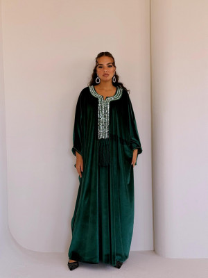 Luxurious Velvet Abaya in Royal Colors