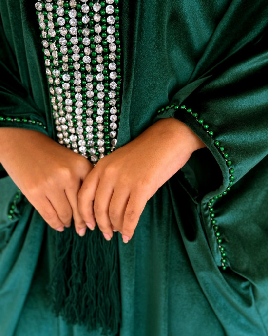 Luxurious Velvet Abaya in Royal Colors