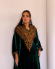 Royal velvet abaya with gold embroidery