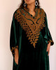 Royal velvet abaya with gold embroidery
