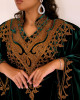 Royal velvet abaya with gold embroidery