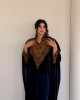 Royal velvet abaya with gold embroidery
