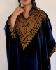 Royal velvet abaya with gold embroidery