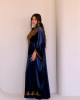 Royal velvet abaya with gold embroidery