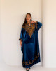 Royal velvet abaya with gold embroidery
