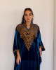 Royal velvet abaya with gold embroidery