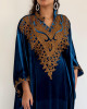 Royal velvet abaya with gold embroidery