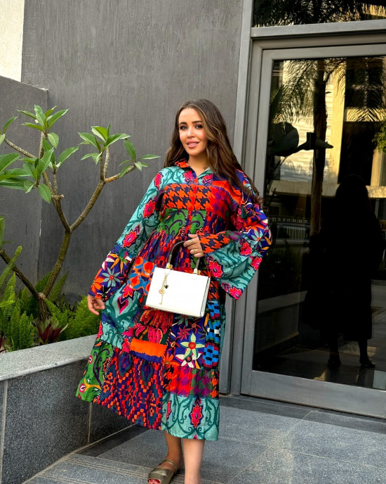 Bohemian Short Dress with Bright Colors