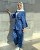 Blue Casual Set with Unique Prints