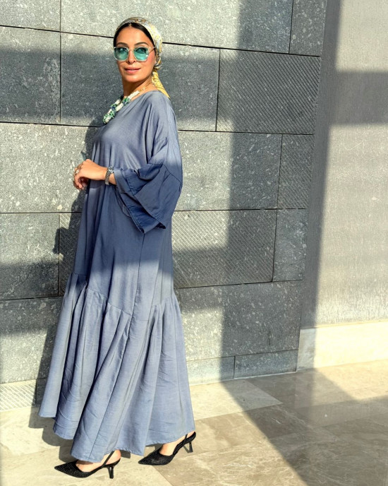 Blue Casual Set with Unique Prints