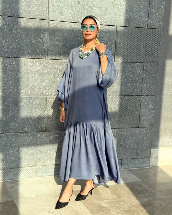 Blue Casual Set with Unique Prints