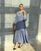 Blue Casual Set with Unique Prints