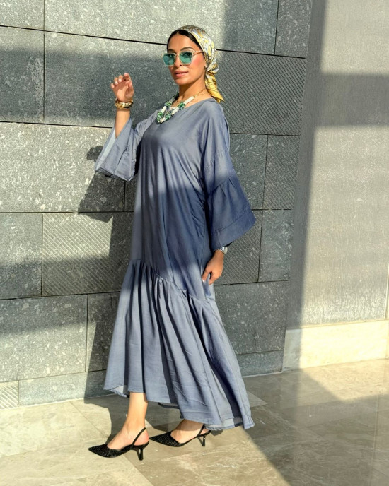 Blue Casual Set with Unique Prints
