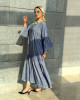 Blue Casual Set with Unique Prints