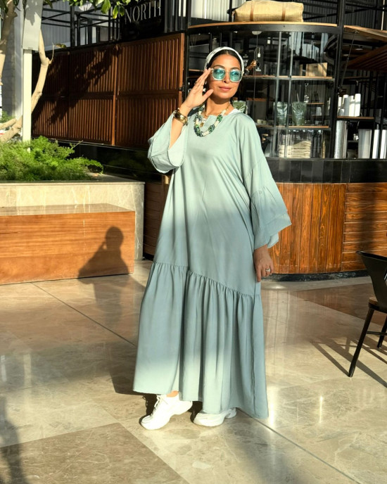 Blue Casual Set with Unique Prints