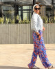 Floral cotton pants