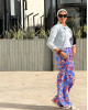 Floral cotton pants
