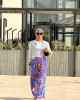 Floral cotton pants