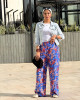 Floral cotton pants