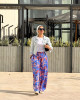 Floral cotton pants