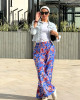 Floral cotton pants