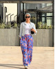 Floral cotton pants