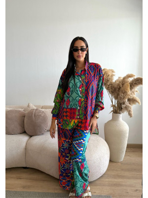 Women's Linen Set with Modern Bohemian Design