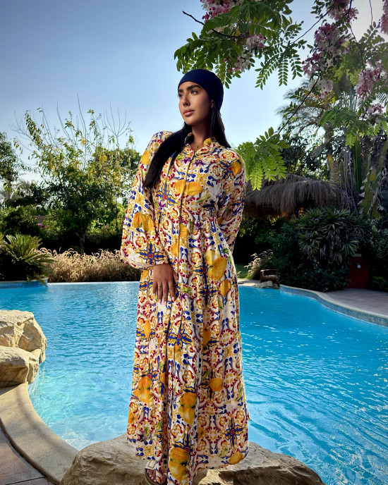 Long Summer Dress with Wide Sleeves Long Summer Dress with Wide Sleeves