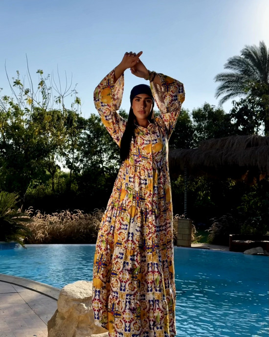 Long Summer Dress with Wide Sleeves Long Summer Dress with Wide Sleeves