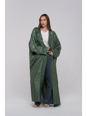 Shiny Beige Long Women's Satin Cardigan