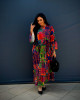 Long Bohemian Linen Dress with Vibrant Colors