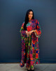 Long Bohemian Linen Dress with Vibrant Colors