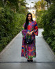 Long Bohemian Linen Dress with Vibrant Colors