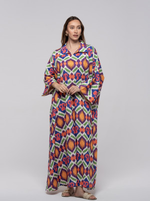 Long Floral kaftan with Bright Colors