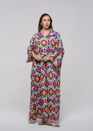 Long Floral kaftan with Bright Colors
