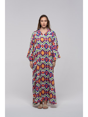 Long Floral kaftan with Bright Colors
