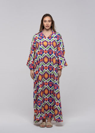 Long Floral kaftan with Bright Colors